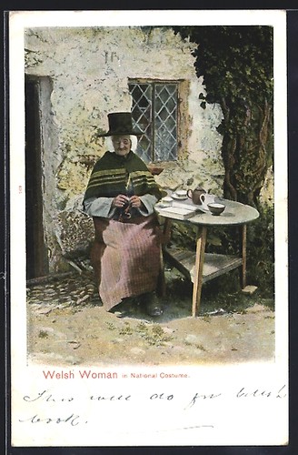 Postcard welsh woman - postcard, in