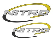 2 Nitro Boat Stickers "3D