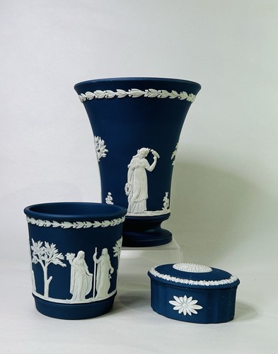 Vintage wedgwood dark blue - 3,