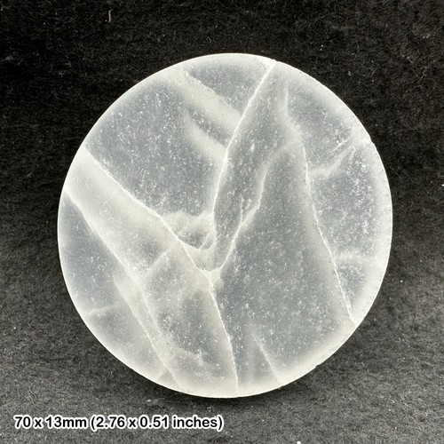 Selenite round disc 7cm - selenite,