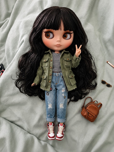 Custom blythe doll black - blythe,