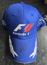 MAX VERSTAPPEN, CARLOS PEREZ Dual Hand Signed Blue F1 Cap Motors RARE + COA