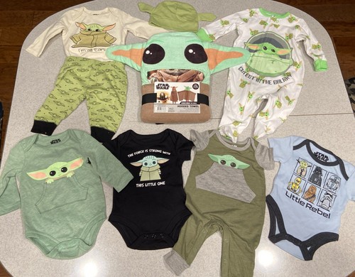 Yoda newborn rompers lot - newborn, 9