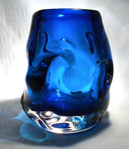 Whitefriars glass blue cased - ,