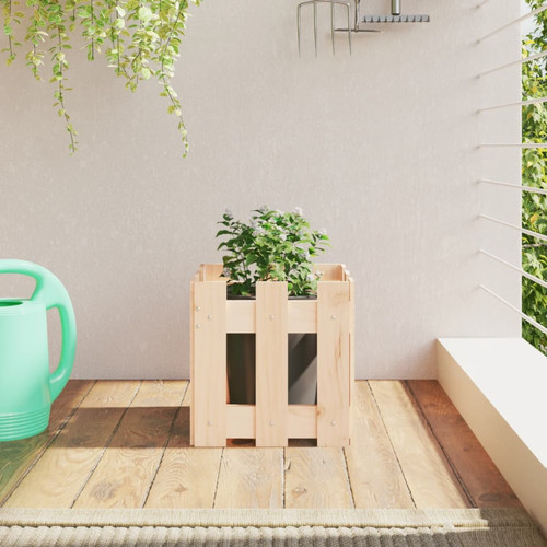 Wooden garden planter natural - wooden,