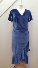 Dannii Minogue Velvet Frill Hem Faux Wrap Dress size 10 petite new QVC 10