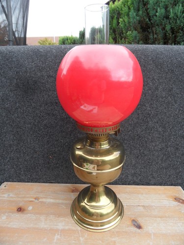 Vintage brass oil lamp duplex - brass,