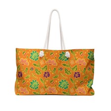 Orange floral pattern - orange,