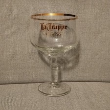 La Trappe Belgium Beer Glass Gold Rim Trappist Belgian Ale VGC