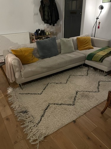 White berber rug - white,