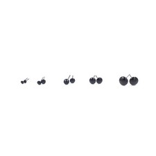80pcs Black Glass Eyes 3-10mm