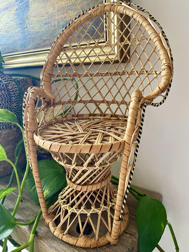 Vintage 1970s miniature wicker - vintage,