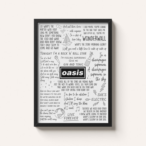 Oasis lyric album song - lyric, doodle