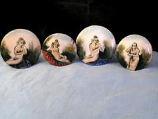 ANTIQUE GERMAN EXPRESSIONISM ART PAINTINGS ENAMEL EROTIC NUDES PLAQUE BROOCH