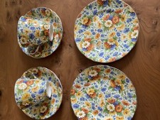 Chintz James Kent Marigold  Range Trio Of Cup, Saucer & Side Plate X 2