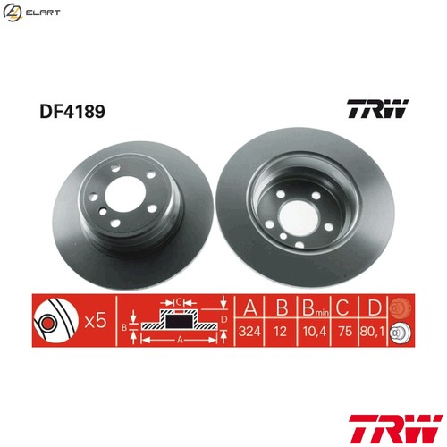 Brake disc df4189 for bmw - 2x,