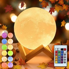 3D Moon Night Light Romantic 16 Colors LED Bedside Touch Globe Lamp With Stand..