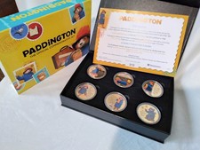 Westminster Mint Official Paddington Bear Set 6 Gold Plated Coins COA Boxed