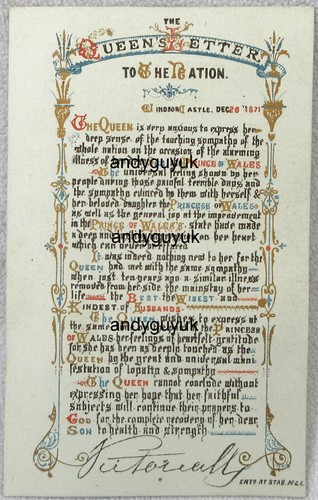 Cdv rare queen victoria letter - cdv,
