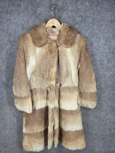 Beige rabbit fur ladies - beige, coat