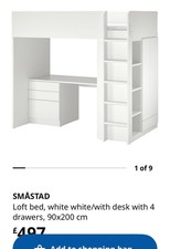 IKEA Smastad White Loft Bed