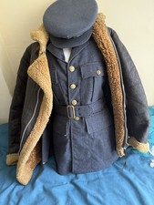 Ww2 RAF Tunic Cap And Flying Jacket Tunic Dated 1945 No Label On Sheepskin