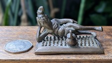 Mini Indian Brass Fakir / Sadhu Man on Bed of Nails, Vintage Figure 3.5x6.5x4 cm