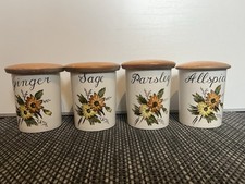 4x Vintage Crown Devon Spice Pots with Makers Mark In Mint Condition No Chips