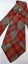 MENS VINTAGE 1940S TORCH PURE WOOL CHECKED/PLAID TIE/REVIVALIST/REENACTMENT 
