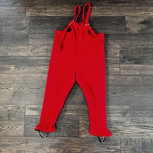 Vintage suspender pants red - pants,