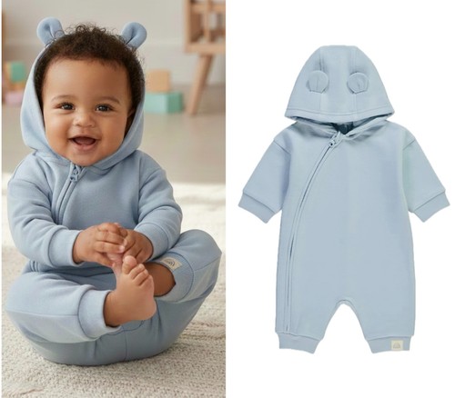Baby boys george hooded - baby, romper