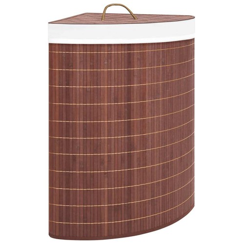 Bamboo corner laundry basket - bamboo,