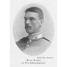 BOER WAR Major Hayden 1st West Riding Regiment - Antique Print 1900