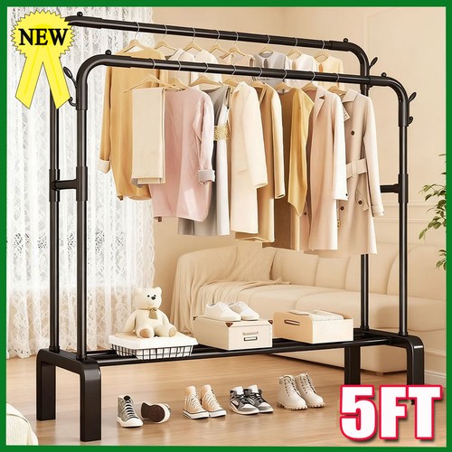 Heavy duty double rail clothes - duty,