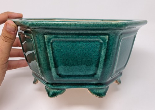 Bonsai pot ceramic inked - pot,