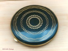 Gwenda Black and gold-Vintage Make Up/Powder Mirror Compact-0ma