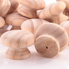 Pine Wooden Knobs Pre-Drilled Holes Wooden 50mm Drawer CupboardCabinet Knobs 10x