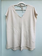 Ladies Beige V Neck Top Size