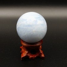 Blue calcite crystal sphere - blue,