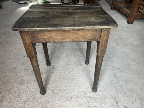 Oak antique school desk - school,