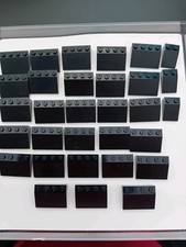 Lego 100X Black Slope Bricks Bundle Roof Tiles Various Sizes Slopes Job Lot #1
