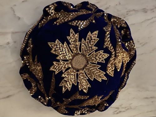Unique velvet beaded - , cushion