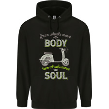 Scooter Four Wheels Move the Body Funny Mens 80% Cotton Hoodie