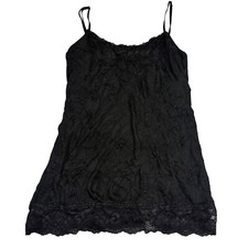 Maurices Lace Top Tank Baby Doll Sz Medium Y2K Black Crinkle Spice Girls Britney