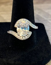 925 Sterling Silver Oval CZ