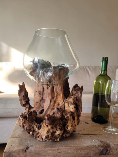 Large melted glass wood - large, on