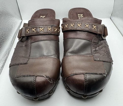 Mudd brown clogs patchwork - brown, 9