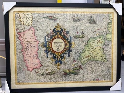 Framed old map - framed., of