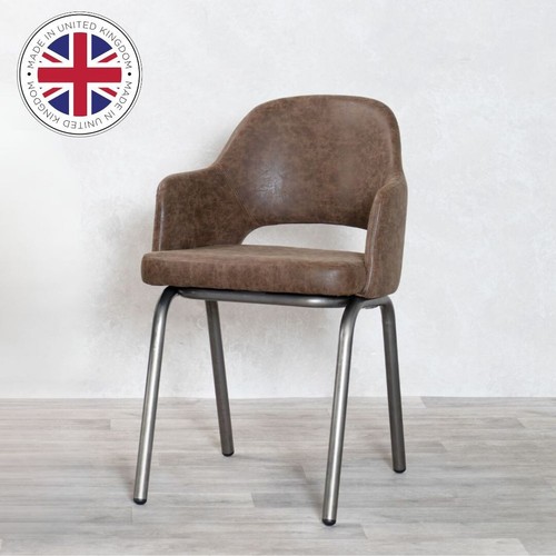 Brown dining chair faux - brown,