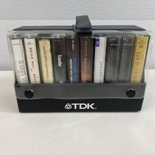 RETRO TDK  10 CASSETTE CARRY CASE  FULL OF USED TAPES MADE IN JAPAN@O 